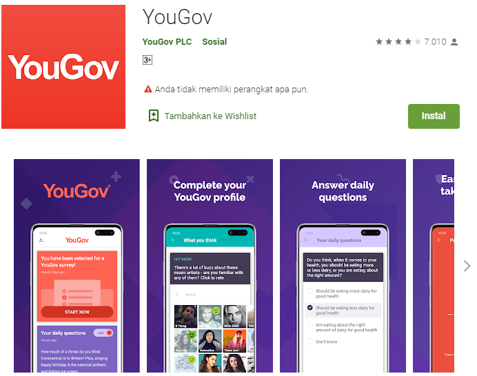 Aplikasi Android YouGov